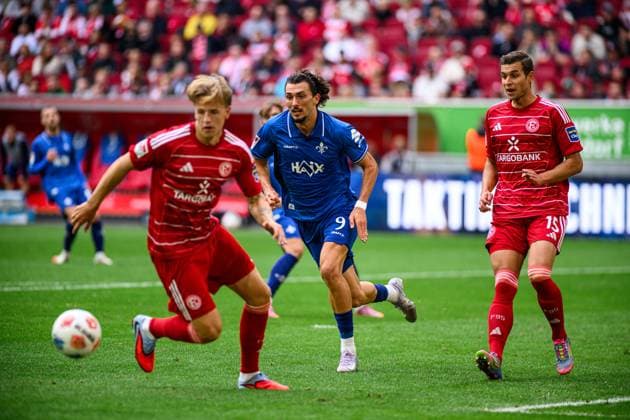 DUSSELDORF, GERMANY - 21 SEPTEMBER, 2025: Fraser Hornby - Football match Bundesliga 2 Fortuna Düsseldorf - SV Darmstadt 98 at Merkur Spiel Arena.  Copyright: xVITALIIxKLIUIEVx