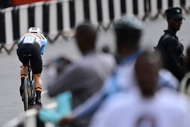 Belgian Ilan van Wilder pictured in action during the Men Elite Individual Time Trial race (40,8km) at the cycling road world championships, in Kigali, Rwanda, Sunday 21 September 2025. The 2025 UCI Road World Championships take place from 21 to 28 September in Kigali, Rwanda. DIRKxWAEM  x134899660x