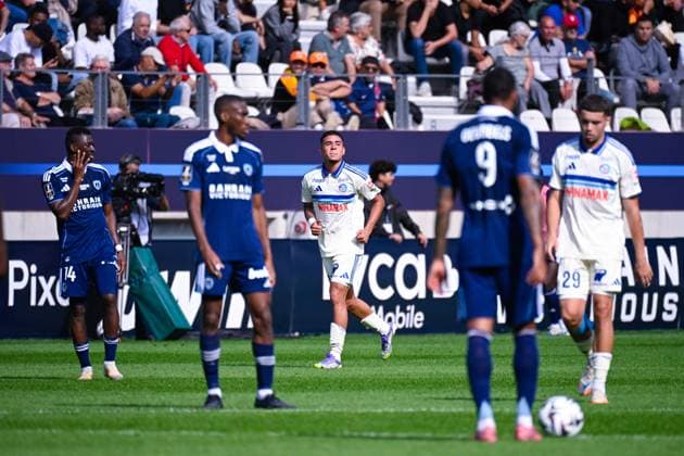 FOOTBALL : Paris FC vs Strasbourg - Ligue 1 - 21 09 2025 Kendry Paez ( 16 - Strasbourg ) celebrates after scoring during the Ligue 1 match between Paris FC and RC Strasbourg Alsace at Stade Jean Bouin on September 21, 2025 in Paris, France. ( Photo by Federico Pestellini PsnewZ ) - ParisFrance  Copyright: xFedericoxPestellinix