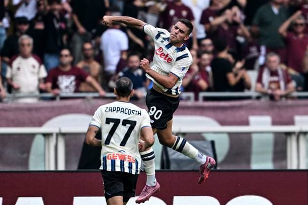 Cm Torino 21 09 2025 - campionato di calcio serie A Torino-Atalanta foto Cristiano Mazzi Image nella foto: esultanza gol Nikola Krstovic 