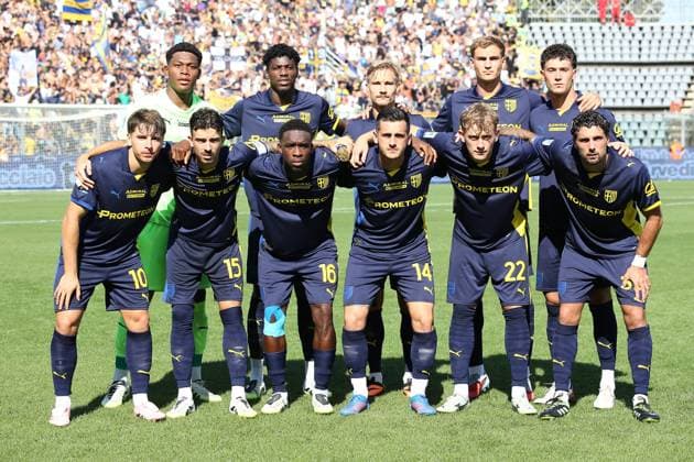 Parma. Formazione. during the Serie A soccer match between Cremonese and Parma at the Giovanni Zini in Cremona, north west Italy - Domenica, Settembre21, 2025. - Soccer .  Copyright: xAlbertoxMariani LaPressex