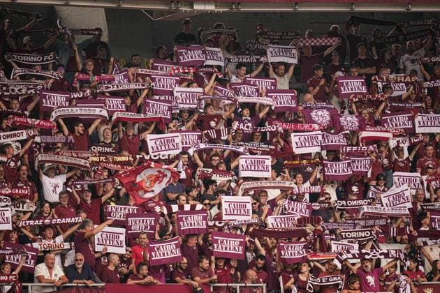 Fans protest against Urbano Cairo during the Serie A soccer match between Torino and Atalanta at the Stadio Olimpico Grande Torino in Turin, north west Italy - Sunday, September 21, 2025. - Soccer .  Copyright: xMarcoxAlpozzi LaPressex