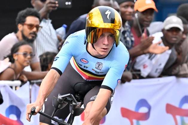 UCI 2025 Road World Championship, WM, Weltmeisterschaft Kigali 21 09 2025 KIGALI, RWANDA - SEPTEMBER 21 : Evenepoel Remco (BEL) during the Men Elite Individual Time Trial of the UCI Road World Championships 2025 92nd edition an UCI World Championships cycling race of 40.6 km with start in Kigali and finish in Kigali on September 21, 2025 in Kigali, Rwanda, 21 09 2025 Kigali Rwanda  Copyright: xJanxDexMeuleneirx
