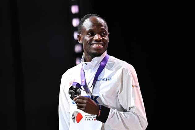 World Athletics Championships Tokyo 2025 - day 9 TOKYO, JAPAN - SEPTEMBER 21 : Kimeli Isaac (BEL), silver medal pictured during the podium ceremony of the 5000m on day 9 of the World Athletics Championships Tokyo 2025 on September 21, 2025 in Tokyo, Japan, 21 09 2025 Tokyo Japan  Copyright: xTomasxSiskx