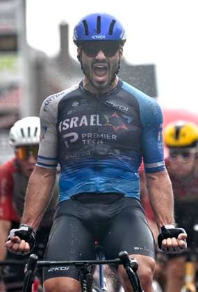 Gooikse Pijl 2025 Cycling Race GOOIK, BELGIUM - SEPTEMBER 21 : Kogut Oded of Israel - Premier Tech wins during the 22th edition of Gooikse Pijl an UCI Class 1.1 one day cycling road race for Men Elite of 195.8 km with start in Roosdaal and finish in Gooik on September 21, 2025 in Gooik, Belgium, 21 09 2025 ( Motordriver Rodrique Verfaillie - Gooik Belgium  Copyright: xGvgx
