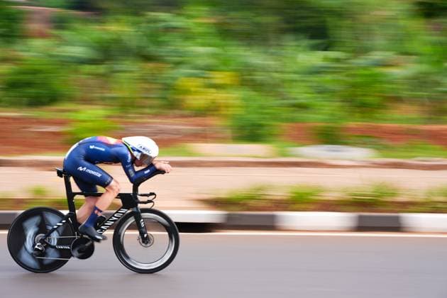 2025 UCI Road World Championships Picture by Zac Williams SWpix.com - 21 09 2025 - Cycling - 2025 UCI Road World Championships - BK Arena to Kigali Convention Centre, Kigali, Rwanda - Men Elite Individual Time Trial (ITT) - Ivan Romeo Abad (Spain) Copyright: x xSWpix.comx(t axPhotographyxHubxLtd)xZacxWilliams SWpix.comx SWP-3030-5309