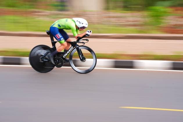 2025 UCI Road World Championships Picture by Zac Williams SWpix.com - 21 09 2025 - Cycling - 2025 UCI Road World Championships - BK Arena to Kigali Convention Centre, Kigali, Rwanda - Men Elite Individual Time Trial (ITT) - Tadej Pogacar (Slovenia) Copyright: x xSWpix.comx(t axPhotographyxHubxLtd)xZacxWilliams SWpix.comx SWP-3030-5329