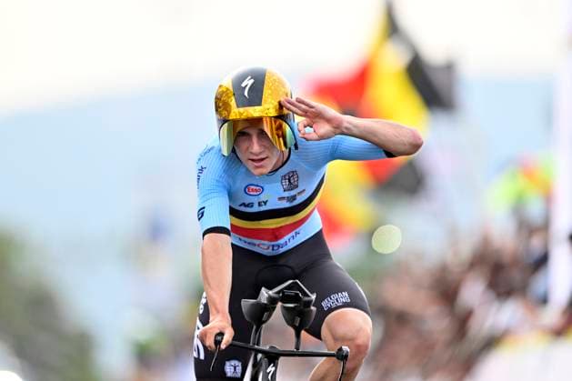 UCI 2025 Road World Championship, WM, Weltmeisterschaft Kigali 21 09 2025 KIGALI, RWANDA - SEPTEMBER 21 : Evenepoel Remco (BEL) during the Men Elite Individual Time Trial of the UCI Road World Championships 2025 92nd edition an UCI World Championships cycling race of 40.6 km with start in Kigali and finish in Kigali on September 21, 2025 in Kigali, Rwanda, 21 09 2025 Kigali Rwanda  Copyright: xJanxDexMeuleneirx