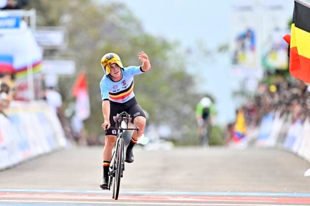 UCI 2025 Road World Championship, WM, Weltmeisterschaft Kigali 21 09 2025 KIGALI, RWANDA - SEPTEMBER 21 : Evenepoel Remco (BEL) during the Men Elite Individual Time Trial of the UCI Road World Championships 2025 92nd edition an UCI World Championships cycling race of 40.6 km with start in Kigali and finish in Kigali on September 21, 2025 in Kigali, Rwanda, 21 09 2025 Kigali Rwanda  Copyright: xJanxDexMeuleneirx