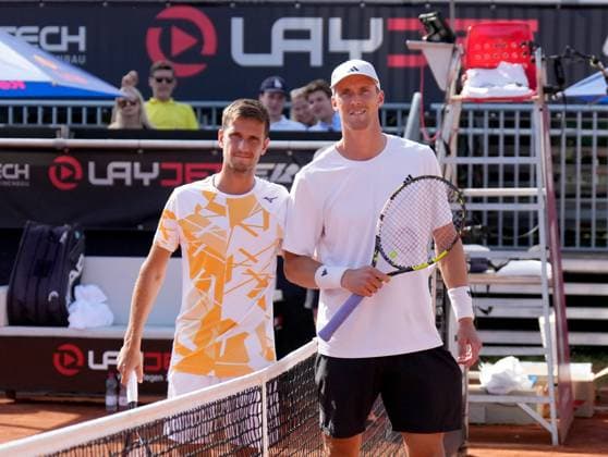 TENNIS - ATP, Tennis Herren Layjet Open BAD WALTERSDORF,AUSTRIA,21.SEP.25 - TENNIS - ATP Challenger Tour, Layjet Open. Image shows Vit Kopriva (CZE) and Jan Choinski (GBR).  GEPAxpictures xMichaelxRiedler