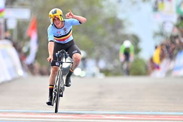 UCI 2025 Road World Championship, WM, Weltmeisterschaft Kigali 21 09 2025 KIGALI, RWANDA - SEPTEMBER 21 : Evenepoel Remco (BEL) during the Men Elite Individual Time Trial of the UCI Road World Championships 2025 92nd edition an UCI World Championships cycling race of 40.6 km with start in Kigali and finish in Kigali on September 21, 2025 in Kigali, Rwanda, 21 09 2025 Kigali Rwanda  Copyright: xJanxDexMeuleneirx