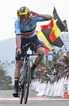 UCI 2025 Road World Championship, WM, Weltmeisterschaft Kigali 21 09 2025 KIGALI, RWANDA - SEPTEMBER 21 : Evenepoel Remco (BEL) during the Men Elite Individual Time Trial of the UCI Road World Championships 2025 92nd edition an UCI World Championships cycling race of 40.6 km with start in Kigali and finish in Kigali on September 21, 2025 in Kigali, Rwanda, 21 09 2025 Kigali Rwanda  Copyright: xJanxDexMeuleneirx