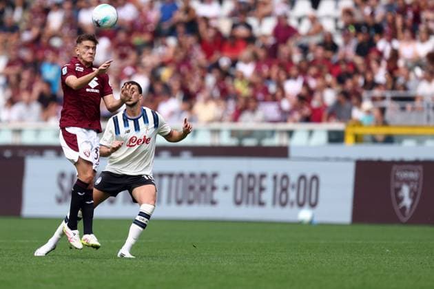 Torino Fc - Atalanta Bc Kristjan Asllani of Torino Fc in action during the Serie A match beetween Torino Fc and Atalanta Bc at Stadio Olimpico on September 21, 2025 in Turin, Italy . Torino Stadio Olimpico Italy Copyright: xMarcoxCanonierox