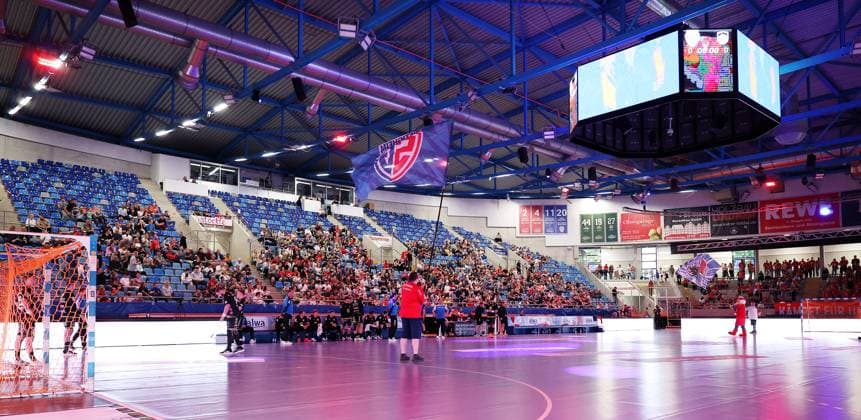 21 09 2025, Germany, Bietigheim, Handball 2 Bundesliga, SG BBM Bietigheim vs HSC 2000 Coburg, Overview, Hall overview