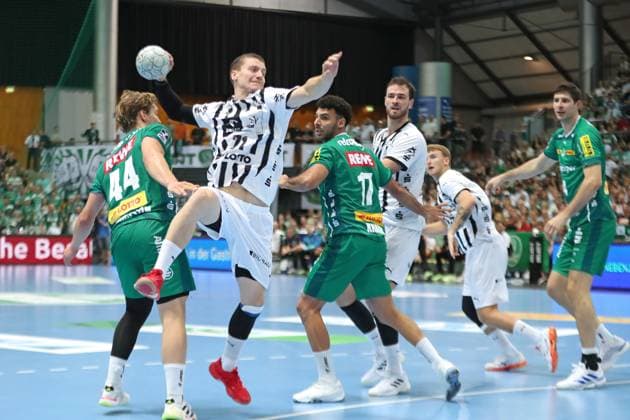 Handball DAIKIN HBL SC DHfK Leipzig vs THW Kiel 21 09 2025 Elias Ellefsen a Skipagötu 71, THW Kiel prevails Handball, DAIKIN HBL, 1 Bundesliga, Season 2025 2026, Matchday 5 SC DHfK Leipzig vs THW Kiel on 21 09 2025 at Quarterback Immobilien Arena Leipzig Copyright: xBEAUTIFULxSPORTS JanxKaeferx