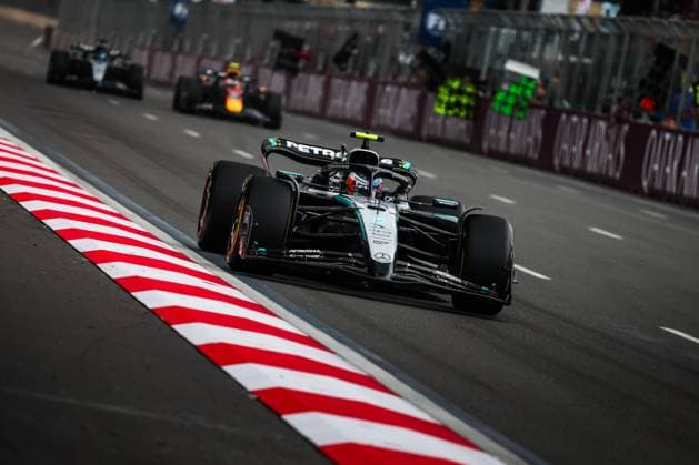 F1 - AZERBAIJAN GRAND PRIX 2025 12 KIMI ANTONELLI Andrea (ita), Mercedes AMG F1 Team W16, action during the 2025 Formula 1 Qatar Airways Azerbaijan Grand Prix, 17th round of the 2025 FIA Formula One World Championship, WM, Weltmeisterschaft from September 19 to 21, 2025 on the Baku City Circuit, in Baku, Azerbaijan - BakuAzerbaijan  Copyright: xANTONINxVINCENTx