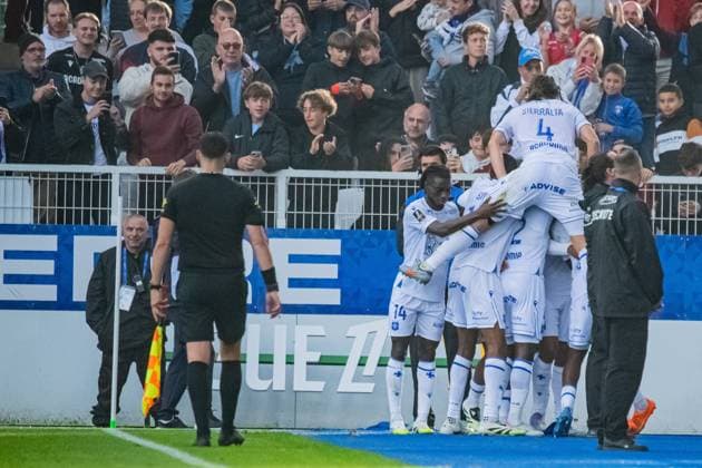 FOOTBALL : AJ Auxerre vs Toulouse FC - Ligue 1 - JournÃ e 5 - 21 09 2025 Joie des joueurs de l™AJ Auxerre aprÃ s le but de Danny Namaso (AJ Auxerre) AuxerreFrance  Copyright: xBaptistexAutissierx