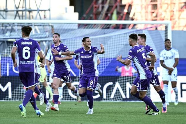 Mp Firenze 21 09 2025 - campionato di calcio serie A Fiorentina-Como foto Matteo Papini Image nella foto: esultanza gol Rolando Mandragora 