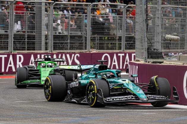 Formula 1 GP Baku Azerbaijan Sunday, 21 09 2025 Lance Stroll 18, Aston Martin Aramco F1 Team and Nico Hülkenberg 27, Stake F1 Team Kick Sauber Formula 1 GP Baku Azerbaijan Sunday, 21 09 2025 Copyright: xBEAUTIFULxSPORTS Erlhofx