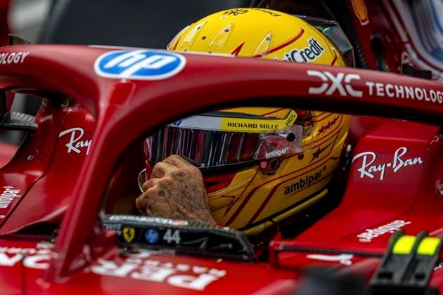 FORMULE 1 : Course Grand Prix Azerbaidjan 2025 - 21 09 2025 44 Lewis Hamilton (GBR) Scuderia Ferrari HP (ITA) SF25 Ferrari during the 2025 Formula 1 Azerbaijan Grand Prix, round 17 of the 2025 Formula 1 World Championship, WM, Weltmeisterschaft which takes place from September 19th to 21st 2025 at the Baku City Circuit, Azerbaijan (AZ)  Copyright: xIANxBUNDEYx xMPSxAGENCYx x