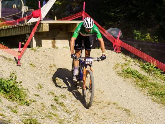 Man Lenzerheide UCI Mountain Bike World Series- XCO Race Luca Braidot of the Wilier-Vittoria Factory Team participates in the Man Lenzerheide UCI Mountain Bike World Series - XCO race at Lenzerheide Downhill in Lenzerheide, on September 21, 2025. Lenzerheide Switzerland  Copyright: xFabioxAvernax originalFilename:averna-manlenze250921_npEtb.jpg