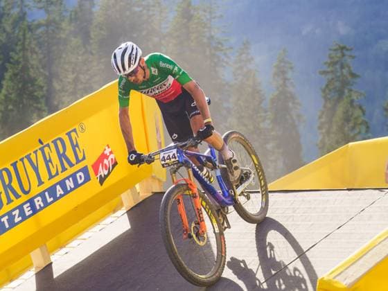 Man Lenzerheide UCI Mountain Bike World Series- XCO Race Luca Braidot of the Wilier-Vittoria Factory Team participates in the Man Lenzerheide UCI Mountain Bike World Series - XCO race at Lenzerheide Downhill in Lenzerheide, on September 21, 2025. Lenzerheide Switzerland  Copyright: xFabioxAvernax originalFilename:averna-manlenze250921_npqWX.jpg