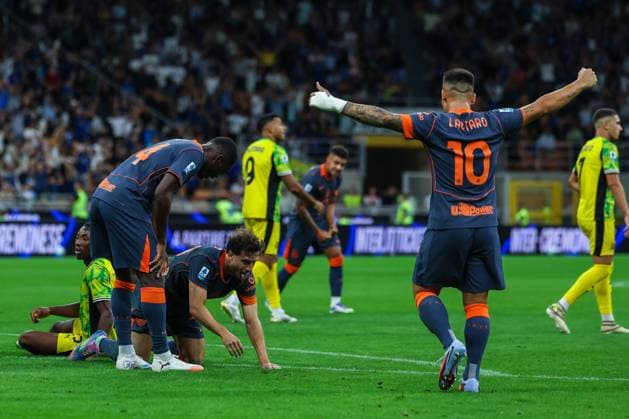 Carlos Augusto of FC Internazionale celebrates after scoring a goal during Serie A 2025 26 football match between FC Internazionale and US Sassuolo at San Siro Stadium  Copyright: xFabrizioxCarabelli IPAxSportx xipa-agency.netx xx IPA_65462528 IPA_Agency_IPA65462528