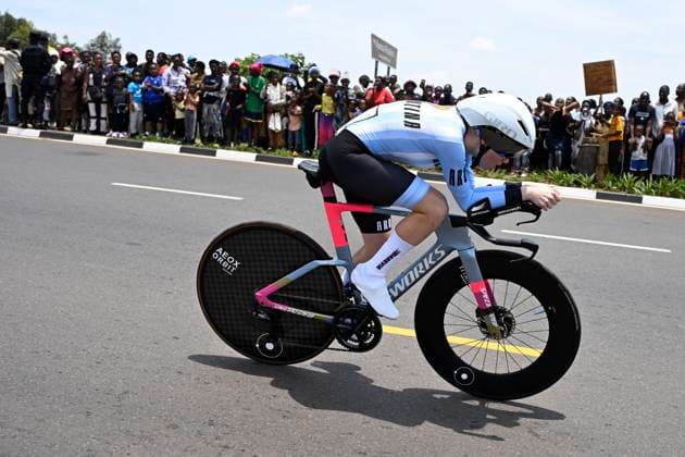 UCI 2025 Road World Championship, WM, Weltmeisterschaft Kigali 22 09 2025 KIGALI, RWANDA - SEPTEMBER 22 : Dibella Latorre Delfina (ARG) during the Women U23 Individual Time Trial of the UCI Road World Championships 2025 92nd edition an UCI World Championships cycling race of 22.6 km with start in Kigali and finish in Kigali on September 22, 2025 in Kigali, Rwanda, 22 09 2025 Kigali Rwanda  Copyright: xJanxDexMeuleneirx