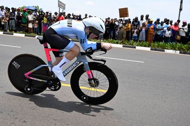 UCI 2025 Road World Championship, WM, Weltmeisterschaft Kigali 22 09 2025 KIGALI, RWANDA - SEPTEMBER 22 : Dibella Latorre Delfina (ARG) during the Women U23 Individual Time Trial of the UCI Road World Championships 2025 92nd edition an UCI World Championships cycling race of 22.6 km with start in Kigali and finish in Kigali on September 22, 2025 in Kigali, Rwanda, 22 09 2025 Kigali Rwanda  Copyright: xJanxDexMeuleneirx