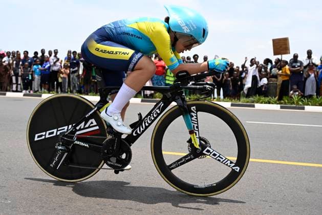 UCI 2025 Road World Championship, WM, Weltmeisterschaft Kigali 22 09 2025 KIGALI, RWANDA - SEPTEMBER 22 : Sklyarova Yelizaveta (KAZ) during the Women U23 Individual Time Trial of the UCI Road World Championships 2025 92nd edition an UCI World Championships cycling race of 22.6 km with start in Kigali and finish in Kigali on September 22, 2025 in Kigali, Rwanda, 22 09 2025 Kigali Rwanda  Copyright: xJanxDexMeuleneirx