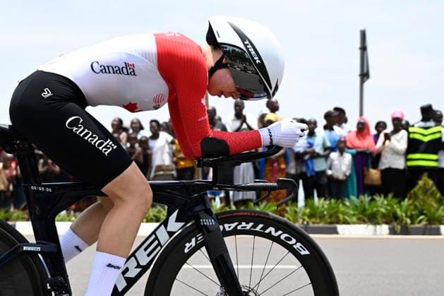 UCI 2025 Road World Championship, WM, Weltmeisterschaft Kigali 22 09 2025 KIGALI, RWANDA - SEPTEMBER 22 : Holmgren Ava (CAN) during the Women U23 Individual Time Trial of the UCI Road World Championships 2025 92nd edition an UCI World Championships cycling race of 22.6 km with start in Kigali and finish in Kigali on September 22, 2025 in Kigali, Rwanda, 22 09 2025 Kigali Rwanda  Copyright: xJanxDexMeuleneirx