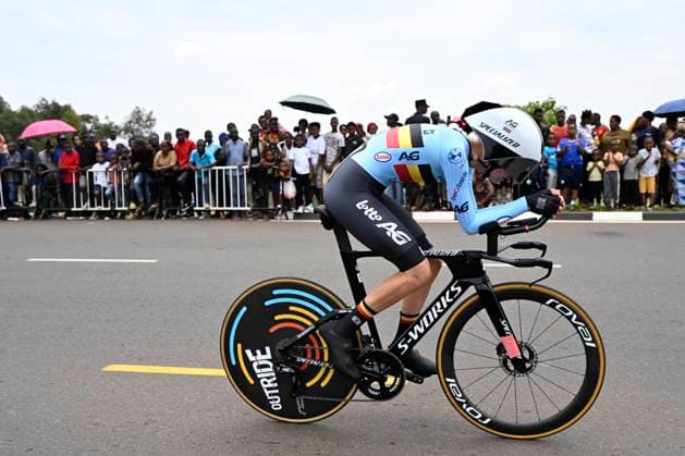 UCI 2025 Road World Championship, WM, Weltmeisterschaft Kigali 22 09 2025 KIGALI, RWANDA - SEPTEMBER 22 : De Schepper Lore (BEL) during the Women U23 Individual Time Trial of the UCI Road World Championships 2025 92nd edition an UCI World Championships cycling race of 22.6 km with start in Kigali and finish in Kigali on September 22, 2025 in Kigali, Rwanda, 22 09 2025 Kigali Rwanda  Copyright: xJanxDexMeuleneirx