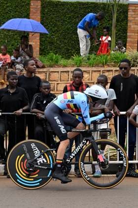 UCI 2025 Road World Championship, WM, Weltmeisterschaft Kigali 22 09 2025 KIGALI, RWANDA - SEPTEMBER 22 : De Schepper Lore (BEL) during the Women U23 Individual Time Trial of the UCI Road World Championships 2025 92nd edition an UCI World Championships cycling race of 22.6 km with start in Kigali and finish in Kigali on September 22, 2025 in Kigali, Rwanda, 22 09 2025 Kigali Rwanda  Copyright: xJanxDexMeuleneirx