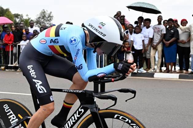 UCI 2025 Road World Championship, WM, Weltmeisterschaft Kigali 22 09 2025 KIGALI, RWANDA - SEPTEMBER 22 : De Schepper Lore (BEL) during the Women U23 Individual Time Trial of the UCI Road World Championships 2025 92nd edition an UCI World Championships cycling race of 22.6 km with start in Kigali and finish in Kigali on September 22, 2025 in Kigali, Rwanda, 22 09 2025 Kigali Rwanda  Copyright: xJanxDexMeuleneirx