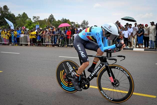 UCI 2025 Road World Championship, WM, Weltmeisterschaft Kigali 22 09 2025 KIGALI, RWANDA - SEPTEMBER 22 : De Schepper Lore (BEL) during the Women U23 Individual Time Trial of the UCI Road World Championships 2025 92nd edition an UCI World Championships cycling race of 22.6 km with start in Kigali and finish in Kigali on September 22, 2025 in Kigali, Rwanda, 22 09 2025 Kigali Rwanda  Copyright: xJanxDexMeuleneirx