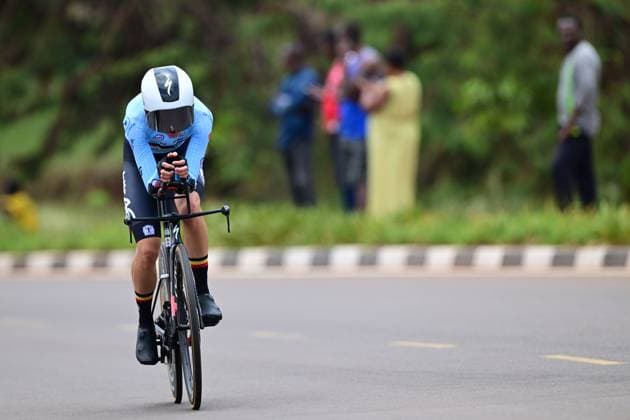 Belgian Lore de Schepper pictured in action during the Women U23 Individual Time Trial race (22,6km) at the cycling road world championships, in Kigali, Rwanda, Monday 22 September 2025. The 2025 UCI Road World Championships take place from 21 to 28 September in Kigali, Rwanda. DIRKxWAEM  x134986332x