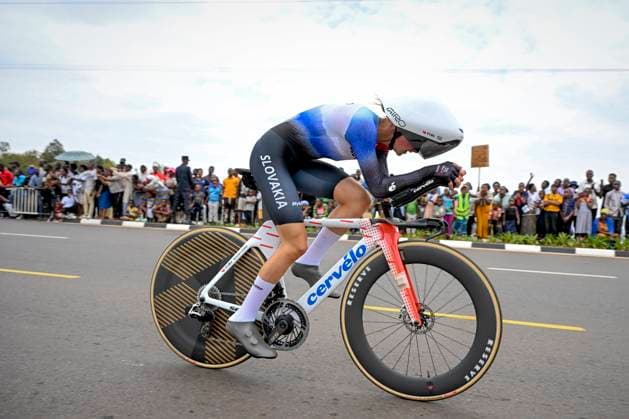 UCI 2025 Road World Championship, WM, Weltmeisterschaft Kigali 22 09 2025 KIGALI, RWANDA - SEPTEMBER 22 : Chladonova Viktoria (SVK) during the Women U23 Individual Time Trial of the UCI Road World Championships 2025 92nd edition an UCI World Championships cycling race of 22.6 km with start in Kigali and finish in Kigali on September 22, 2025 in Kigali, Rwanda, 22 09 2025 Kigali Rwanda  Copyright: xJanxDexMeuleneirx