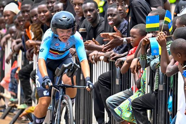 UCI 2025 Road World Championship, WM, Weltmeisterschaft Kigali 22 09 2025 KIGALI, RWANDA - SEPTEMBER 22 : Moors Fleur (BEL) during the Women U23 Individual Time Trial of the UCI Road World Championships 2025 92nd edition an UCI World Championships cycling race of 22.6 km with start in Kigali and finish in Kigali on September 22, 2025 in Kigali, Rwanda, 22 09 2025 Kigali Rwanda  Copyright: xJanxDexMeuleneirx
