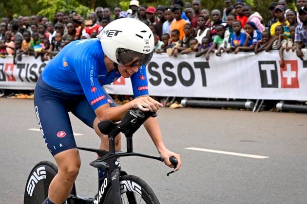UCI 2025 Road World Championship, WM, Weltmeisterschaft Kigali 22 09 2025 KIGALI, RWANDA - SEPTEMBER 22 : Venturelli Federica (ITA) during the Women U23 Individual Time Trial of the UCI Road World Championships 2025 92nd edition an UCI World Championships cycling race of 22.6 km with start in Kigali and finish in Kigali on September 22, 2025 in Kigali, Rwanda, 22 09 2025 Kigali Rwanda  Copyright: xJanxDexMeuleneirx