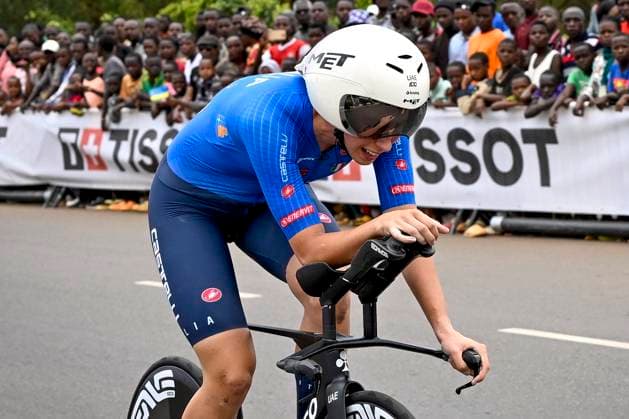 UCI 2025 Road World Championship, WM, Weltmeisterschaft Kigali 22 09 2025 KIGALI, RWANDA - SEPTEMBER 22 : Venturelli Federica (ITA) during the Women U23 Individual Time Trial of the UCI Road World Championships 2025 92nd edition an UCI World Championships cycling race of 22.6 km with start in Kigali and finish in Kigali on September 22, 2025 in Kigali, Rwanda, 22 09 2025 Kigali Rwanda  Copyright: xJanxDexMeuleneirx