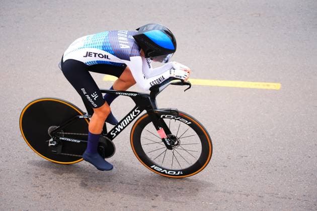 2025 UCI Road World Championships Picture by Zac Williams SWpix.com - 22 09 2025 - Cycling - 2025 UCI Road World Championships - BK Arena to Kigali Convention Centre, Kigali, Rwanda - Women Under-23 Individual Time Trial (ITT) - Laura Lizette Sander (Estonia) Copyright: x xSWpix.comx(t axPhotographyxHubxLtd)xZacxWilliams SWpix.comx SWP-3030-5556