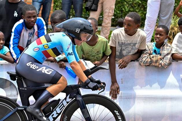UCI 2025 Road World Championship, WM, Weltmeisterschaft Kigali 22 09 2025 KIGALI, RWANDA - SEPTEMBER 22 : Moors Fleur (BEL) during the Women U23 Individual Time Trial of the UCI Road World Championships 2025 92nd edition an UCI World Championships cycling race of 22.6 km with start in Kigali and finish in Kigali on September 22, 2025 in Kigali, Rwanda, 22 09 2025 Kigali Rwanda  Copyright: xJanxDexMeuleneirx