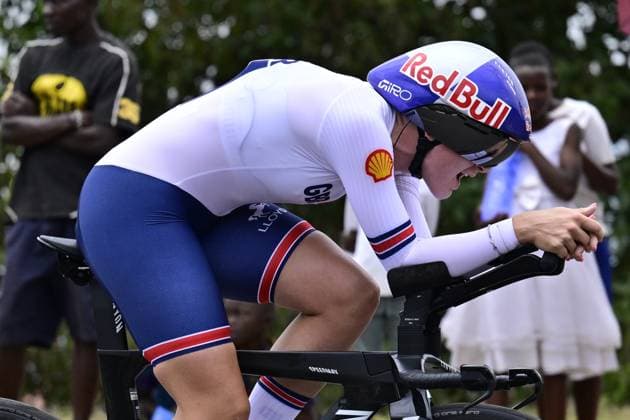 British Zoe Backstedt pictured in action during the Women U23 Individual Time Trial race (22,6km) at the cycling road world championships, in Kigali, Rwanda, Monday 22 September 2025. The 2025 UCI Road World Championships take place from 21 to 28 September in Kigali, Rwanda. DIRKxWAEM  x134988758x