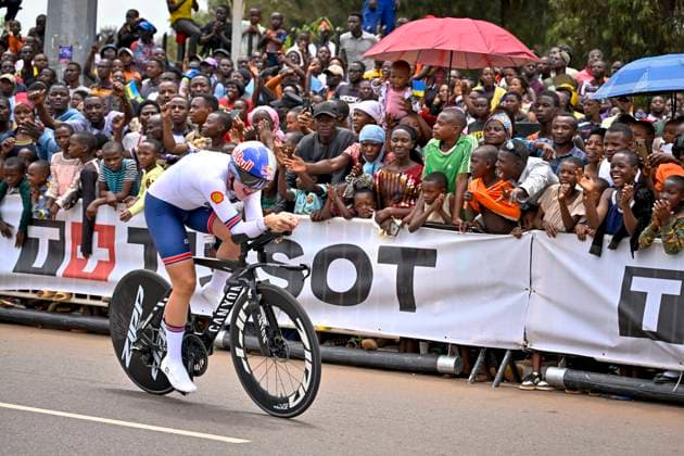 UCI 2025 Road World Championship, WM, Weltmeisterschaft Kigali 22 09 2025 KIGALI, RWANDA - SEPTEMBER 22 : Backstedt Zoe (GBR) during the Women U23 Individual Time Trial of the UCI Road World Championships 2025 92nd edition an UCI World Championships cycling race of 22.6 km with start in Kigali and finish in Kigali on September 22, 2025 in Kigali, Rwanda, 22 09 2025 Kigali Rwanda  Copyright: xJanxDexMeuleneirx