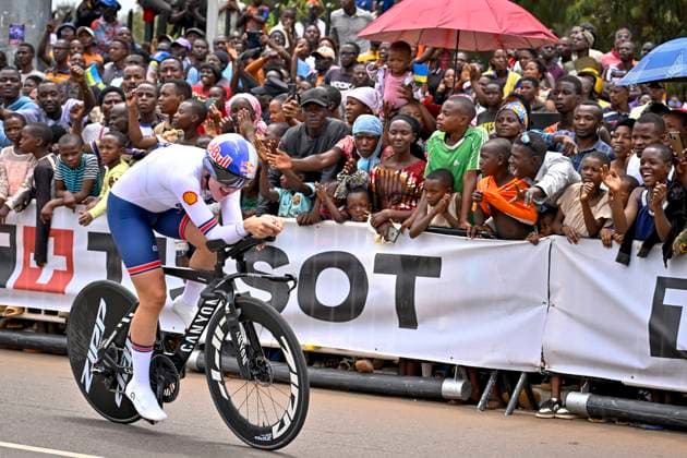 UCI 2025 Road World Championship, WM, Weltmeisterschaft Kigali 22 09 2025 KIGALI, RWANDA - SEPTEMBER 22 : Backstedt Zoe (GBR) during the Women U23 Individual Time Trial of the UCI Road World Championships 2025 92nd edition an UCI World Championships cycling race of 22.6 km with start in Kigali and finish in Kigali on September 22, 2025 in Kigali, Rwanda, 22 09 2025 Kigali Rwanda  Copyright: xJanxDexMeuleneirx