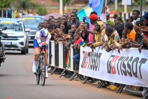 UCI 2025 Road World Championship, WM, Weltmeisterschaft Kigali 22 09 2025 KIGALI, RWANDA - SEPTEMBER 22 : Backstedt Zoe (GBR) during the Women U23 Individual Time Trial of the UCI Road World Championships 2025 92nd edition an UCI World Championships cycling race of 22.6 km with start in Kigali and finish in Kigali on September 22, 2025 in Kigali, Rwanda, 22 09 2025 Kigali Rwanda  Copyright: xJanxDexMeuleneirx