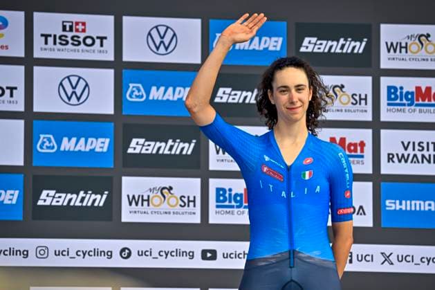 UCI 2025 Road World Championship, WM, Weltmeisterschaft Kigali 22 09 2025 KIGALI, RWANDA - SEPTEMBER 22 : Venturelli Federica (ITA) during the Women U23 Individual Time Trial of the UCI Road World Championships 2025 92nd edition an UCI World Championships cycling race of 22.6 km with start in Kigali and finish in Kigali on September 22, 2025 in Kigali, Rwanda, 22 09 2025 Kigali Rwanda  Copyright: xJanxDexMeuleneirx