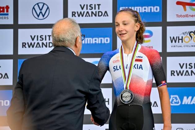 UCI 2025 Road World Championship, WM, Weltmeisterschaft Kigali 22 09 2025 KIGALI, RWANDA - SEPTEMBER 22 : Chladonova Viktoria (SVK) during the Women U23 Individual Time Trial of the UCI Road World Championships 2025 92nd edition an UCI World Championships cycling race of 22.6 km with start in Kigali and finish in Kigali on September 22, 2025 in Kigali, Rwanda, 22 09 2025 Kigali Rwanda  Copyright: xJanxDexMeuleneirx