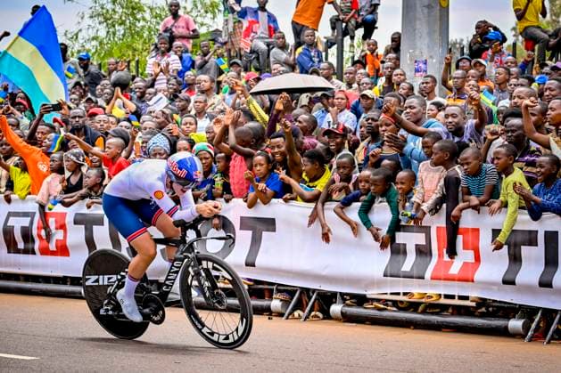 UCI 2025 Road World Championship, WM, Weltmeisterschaft Kigali 22 09 2025 KIGALI, RWANDA - SEPTEMBER 22 : Backstedt Zoe (GBR) during the Women U23 Individual Time Trial of the UCI Road World Championships 2025 92nd edition an UCI World Championships cycling race of 22.6 km with start in Kigali and finish in Kigali on September 22, 2025 in Kigali, Rwanda, 22 09 2025 Kigali Rwanda  Copyright: xJanxDexMeuleneirx