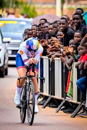 UCI 2025 Road World Championship, WM, Weltmeisterschaft Kigali 22 09 2025 KIGALI, RWANDA - SEPTEMBER 22 : Backstedt Zoe (GBR) during the Women U23 Individual Time Trial of the UCI Road World Championships 2025 92nd edition an UCI World Championships cycling race of 22.6 km with start in Kigali and finish in Kigali on September 22, 2025 in Kigali, Rwanda, 22 09 2025 Kigali Rwanda  Copyright: xJanxDexMeuleneirx